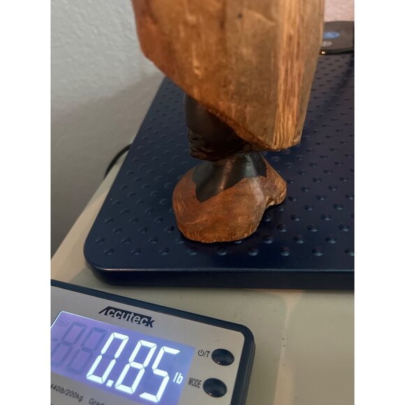 Vtg African Hand-Carved Ebony Wood Female Bust Sculpture Makonde Mpinga Folk Art - Picture 11 of 11